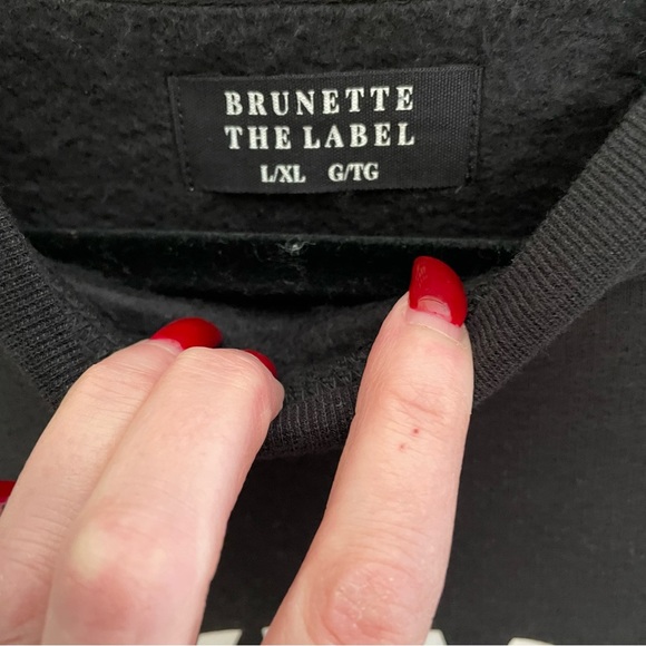 Brunette the Label “Ski You Later” Holiday Edition Core Crew, NWT, Black/White - Picture 4 of 6